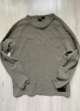 Чоловічий лонгслів, хакі, pull&bear, бавовна