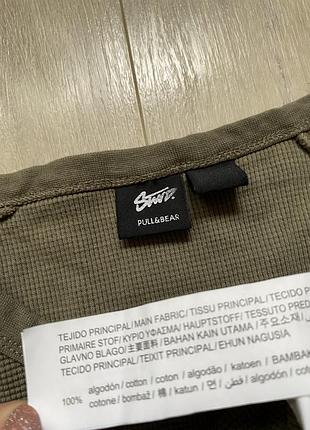 Чоловічий лонгслів, хакі, pull&bear, бавовна 2