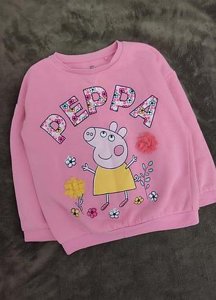 Світшот утеплений для дівчинки peppa pig рожевий 116 см 5-6 років