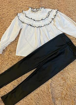 Блуза zara & лосини еко шкіра