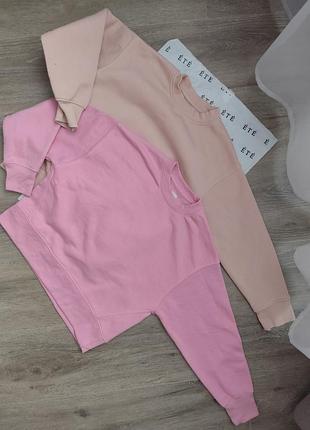 Світшоти zara для дівчинки, комплект 2 шт, рожевий та персиковий, 9-10 років