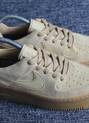 Кросівки nike air force 1 sage club gold suede оригінал нат замша!