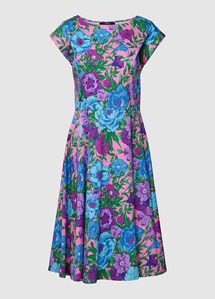 Weekend  max mara l хлопковое яркое цветное платье в цветочный принт