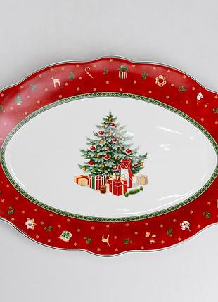 Блюдо сервировочное christmas фигурное фарфоровое 30,5 см yiwu hp-sdhk-41