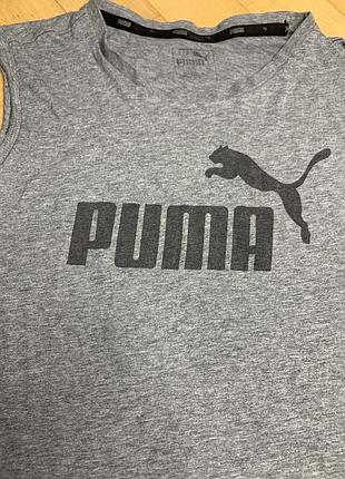 Оригінальна спортивна майка puma unisex сірого кольору розмір s m майка пума оригінал сіра для фітнесу спорту унісекс літня без рукавів puma чоловіча