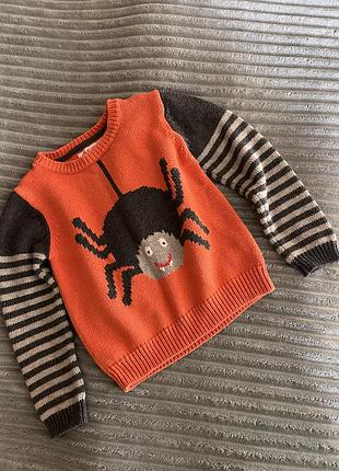 Светр кофта помаранчева з павуком хелловін spider halloween