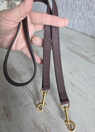 Шкіряний бордовий коричневий сливовий ремінець для сумки mulberry стан нового 94 см