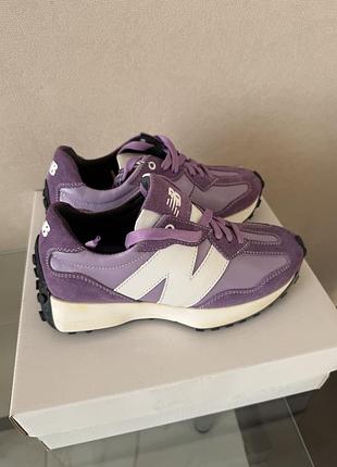 Кросівки new balance бузкові, розмір 37, шкіра та замша