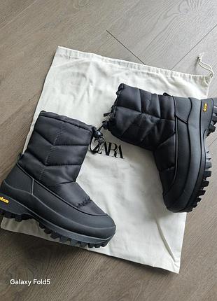 Черевики zara ski x vibram зимові водонепроникні чорні 34 розмір