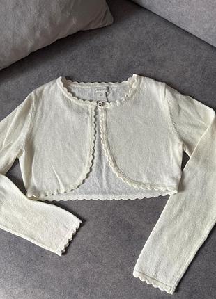 Кофта forever 21 болеро біла в'язана на ґудзику фірми monsoon