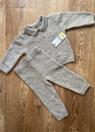 Теплий новий в'язаний костюм matalan 12-18 міс (80-86 см) з біркою. поло і штанці