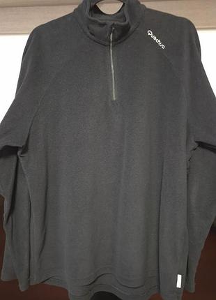 Спортивна кофта чоловіча quechua флісова чорна xl/xxl
