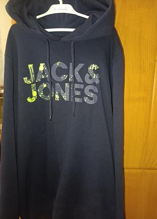 Худі jack & jones темно-синього кольору з капюшоном