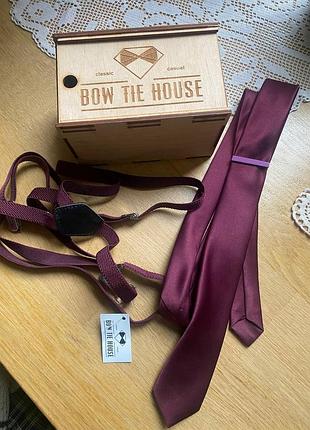 Набір підтяжки та краватка bow tie house у подарунковій коробці