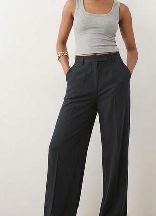 Темно-серые прямые брюки, asos, m