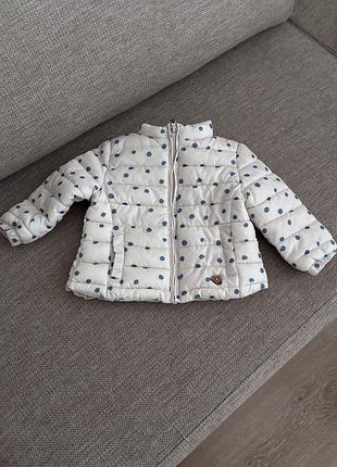 Куртка zara стьобана у горох для дівчинки, розмір 68-74