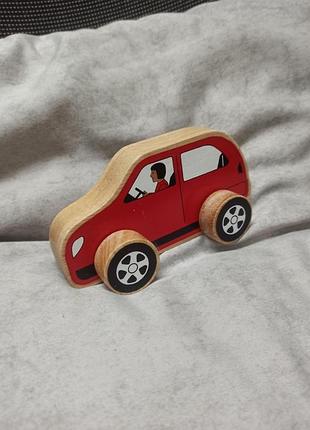 Дерев'яна машинка каталка lanka kade red car