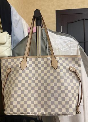 Жіночий шопер louis vuitton neverfull damier azur