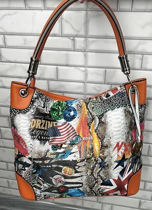 Коллекционная винтажная сумка michael kors y2k collage print (original)
