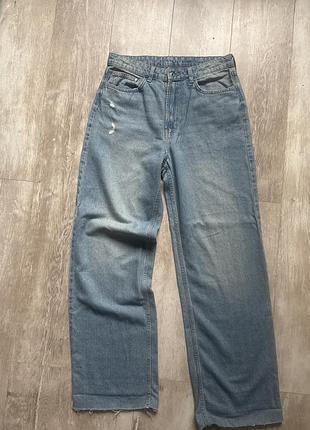 Жіночі джинси  denim прямі блакитні бавовняні