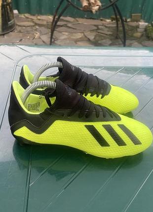 Футбольні бутси копочки adidas x 18.3 fg junior (db2418) оригінал — розмір 35 (22 см) / ідеальний стан