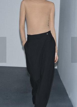 Жіночі чорні широкі штани zara на затин