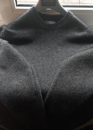 Светр zara сірий вовняний розмір 40