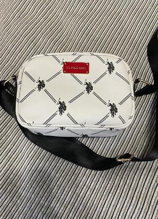 Жіноча сумка крос-боді u.s. polo assn. біло-чорна