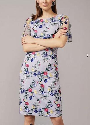 Ошатна сукня міді з квітковою вишивкою phase eight lorie dress, розмір uk 12 (м)