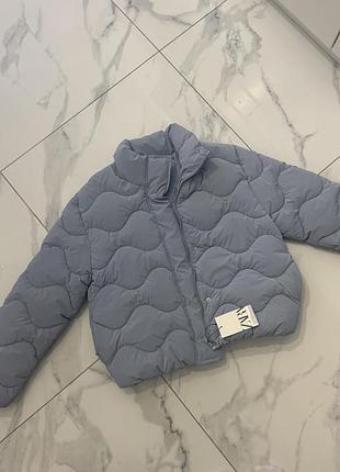 Куртка жіноча zara стьобана коротка блакитна