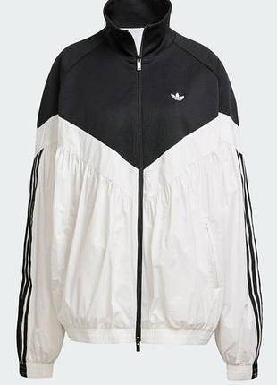 Куртка-олімпійка adidas оверсайз чорно-біла