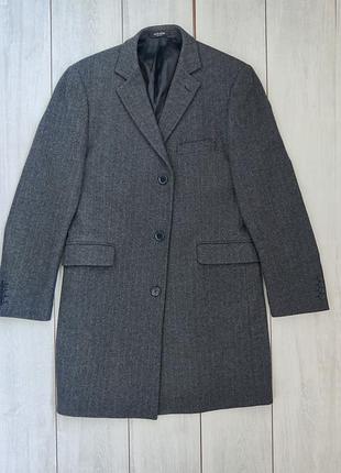 Мужское качественное серое пальто шерсть 74% оригинал jack reid tailoring