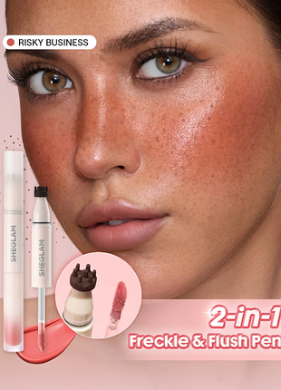 Румяна жидкие и штамп для веснушек 2-в-1 sheglam sunspell freckle &amp; flush pen - risky business (6376)