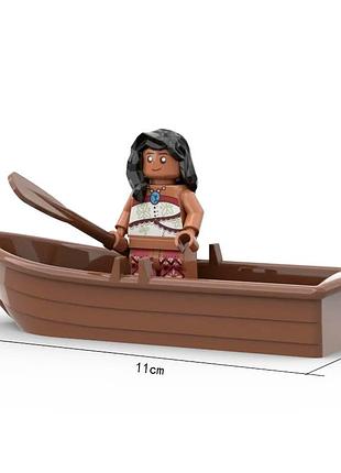 Фигурка моана (ваяна) disney с лодкой и веслом, совместима с lego