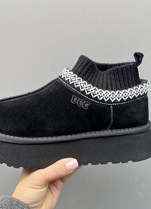 Уггі жіночі ugg на платформі замшеві чорні