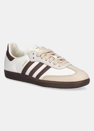 Кожаные кроссовки adidas originals samba og бежевые jr8842