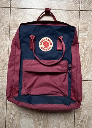 Рюкзак outdoor fjallraven kanken classic 16l backpack navy burgundy unisex casual bag