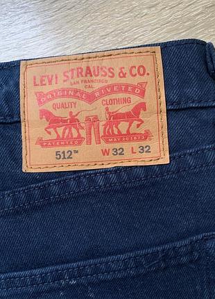 Джинси levi's 512 сині w32 l32 завужені бавовна