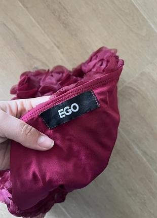 Міні спідниця ego кольору марсала з об'ємними 3d трояндами, ефектна святкова модель для стильних образів.