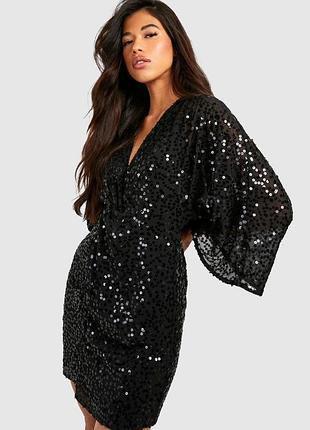 Сукня кімоно в паєтки  boohoo р.12