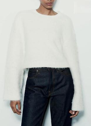 Свитер молочного цвета размер м zara