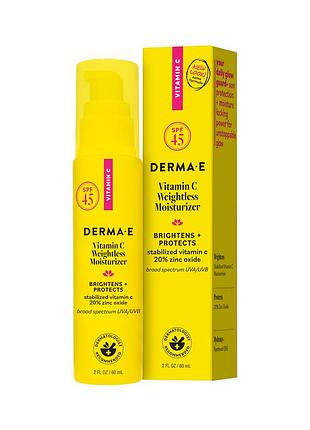 Увлажняющий легкий крем с витамином с и солнцезащитным фактором spf 45 derma e vitamin c weightless moisturizer spf 45