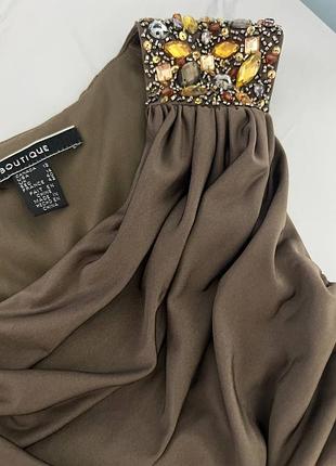 Потрясающее вечернее платье js boutique (сша) с камнями и драпировкой, р. 42