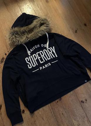 Толстовка худі з мехом бренду superdry