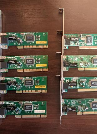 8 сетевых карт pci 10/100 мбит/с одним лотом