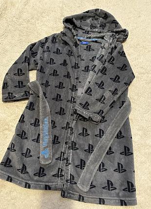 Халат sony playstation сірий з капюшоном