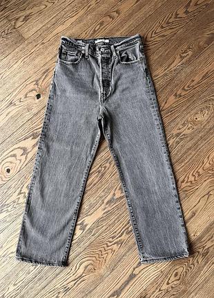 Джинси жіночі levi's ribcage straight ankle оригинал сірі укорочені розмір 29