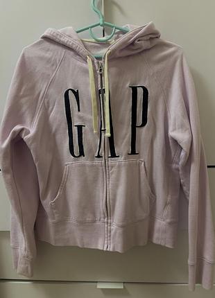 Жіноча кофта gap на блискавці з капюшоном, бузкова