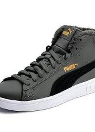 Високі утеплені кросівки puma smash v2 mid хайтопи утеплені кросівки puma 37р підліткові кросівки демісезонні коосівки puma 37