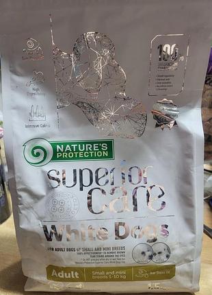 Сухий корм natures protection superior care white dogs для дорослих собак малих порід, ягня, 1.5 кг